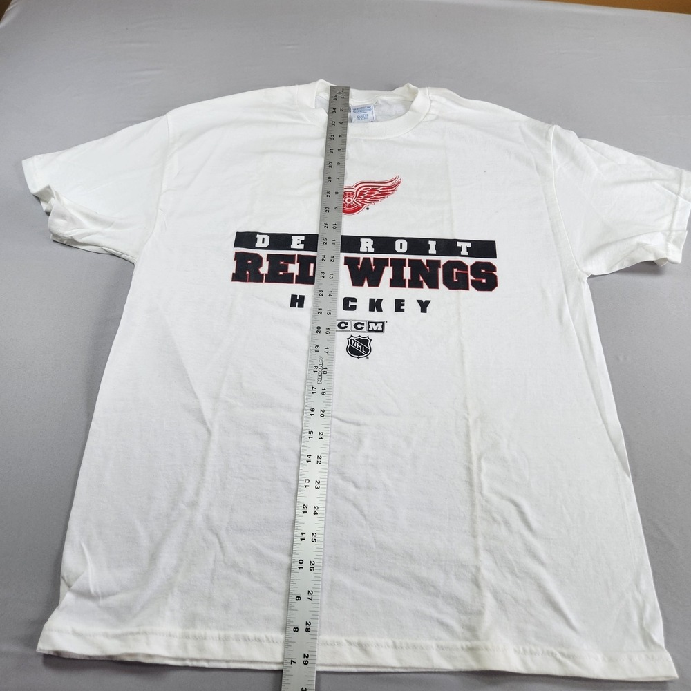 Vintage Detroit Red Wings CCM T-Shirt NHL Hockey White Tee Mens Size L - Picture 5 of 6